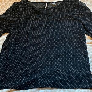 Black Polka Dot Women's Top